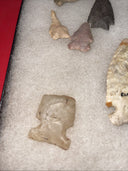 Native American Artifacts Lot 7 w/ Frame Arrowheads Collection 9”x7” Frame #23