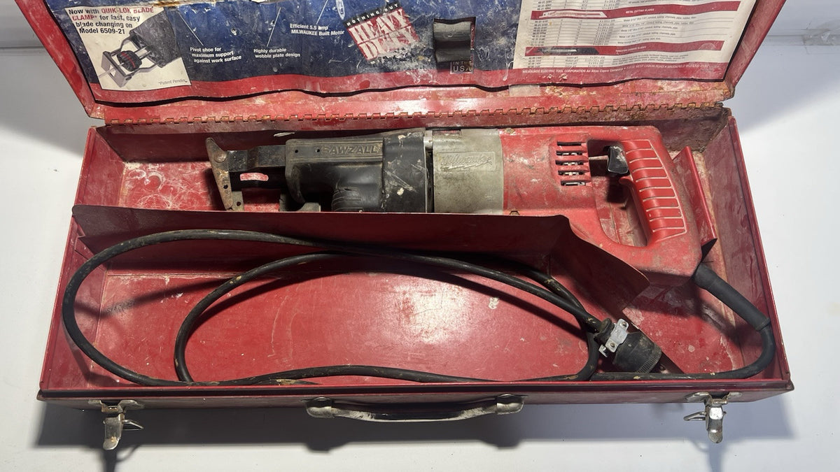 Milwaukee Heavy Duty Sawzall, Model 6509-21, Used, Tested, Case