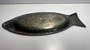 Vintage Silver-Plated Asian Fish Platter with Gold Trim - Made in China 18”x7.5”