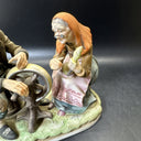 Lefton China Figurine #4146 Old Man and Woman Spinning Statue