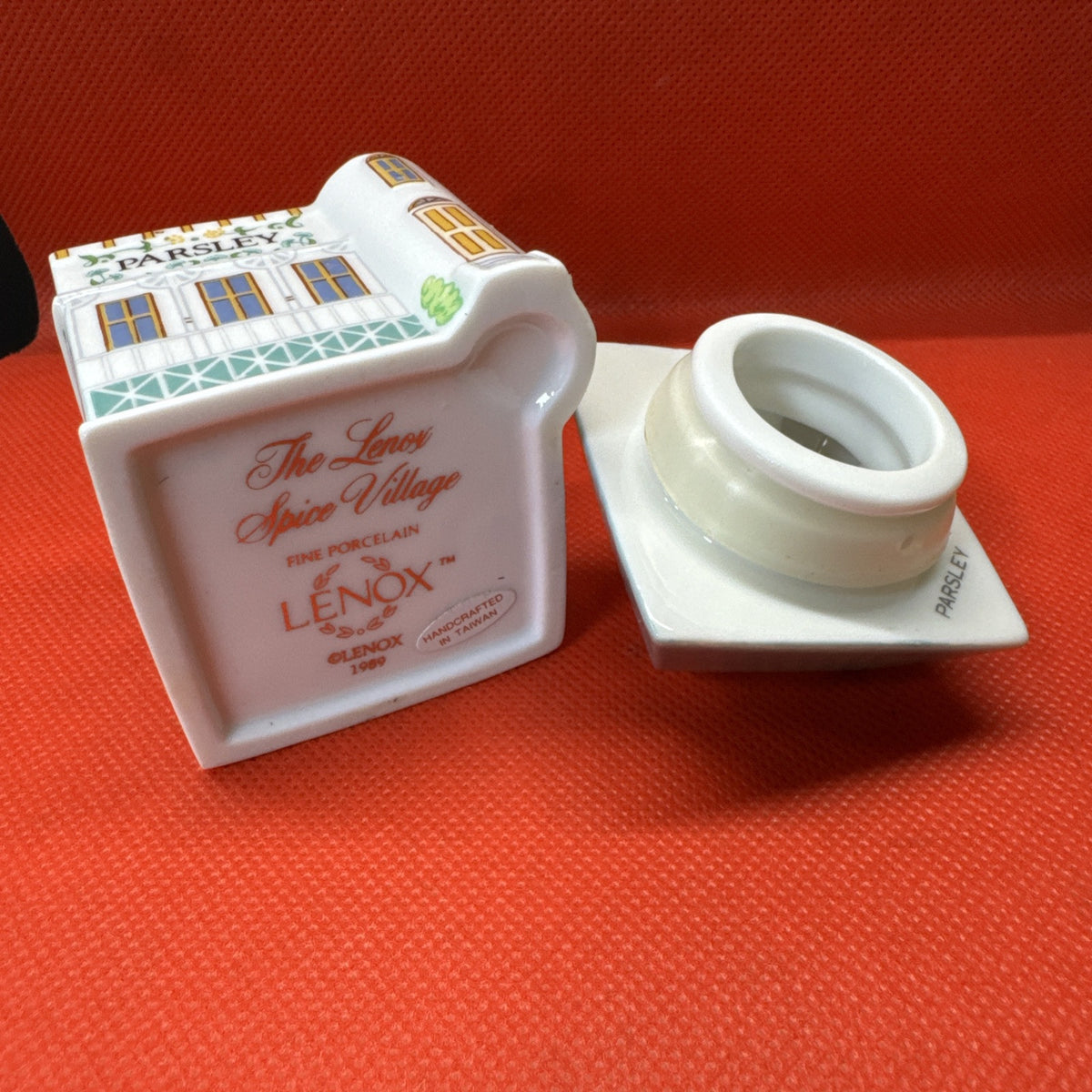 Vintage 1989 Lenox Spice Village PARSLEY Jar With Lid