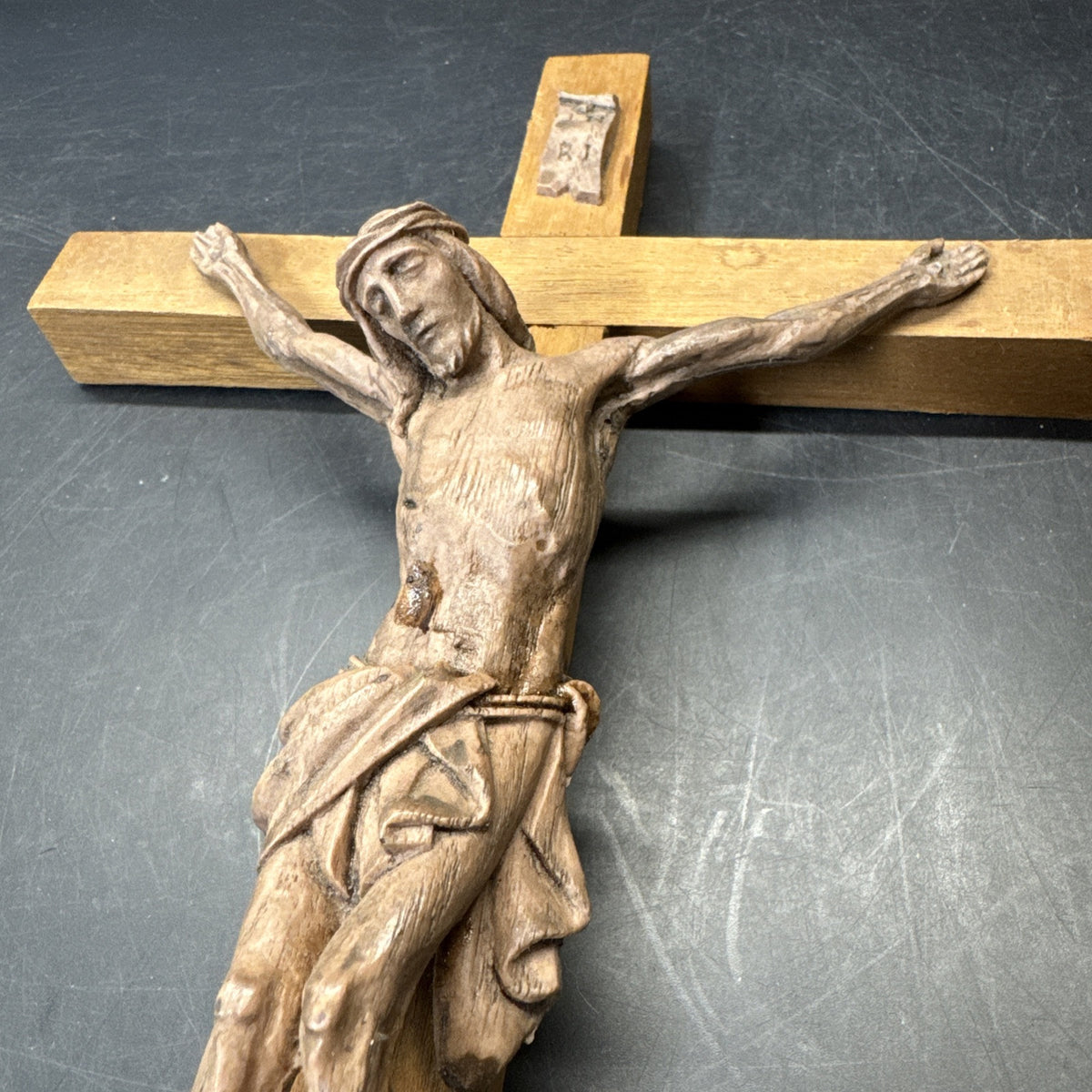 Vintage Wooden Cross Religious 7.5”x13.5”