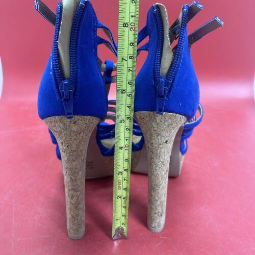 Charlotte Russe Lorde-12 Women's 5" Heels Pump Size 7 Zip Up Buckle Cobalt Blue