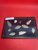 Native American Artifacts Arrowheads Lot 10 Points w/12”x8.5” Frame. #9