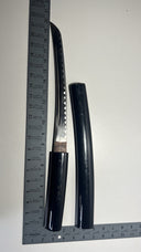 Vintage Japanese Wakizashi Sword w/ Black Lacquered Saya - Collectible Katana