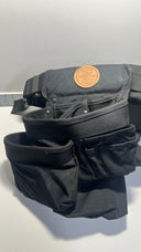 KLEIN TOOLS 5704M Black,Tool Belt,Nylon with two pockets and hammer attachment