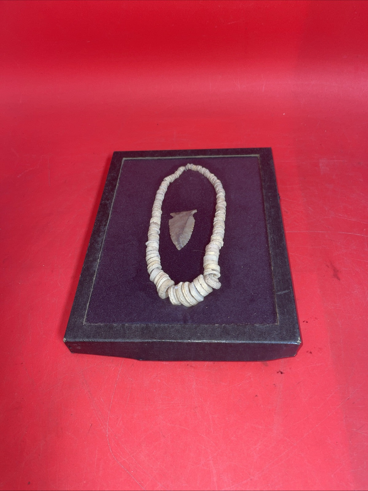 Native American Artifacts in a glass box 9”x7”.  #28