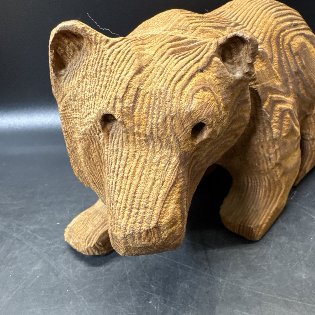 Wooden Bear Sculpture Handmade Figurine