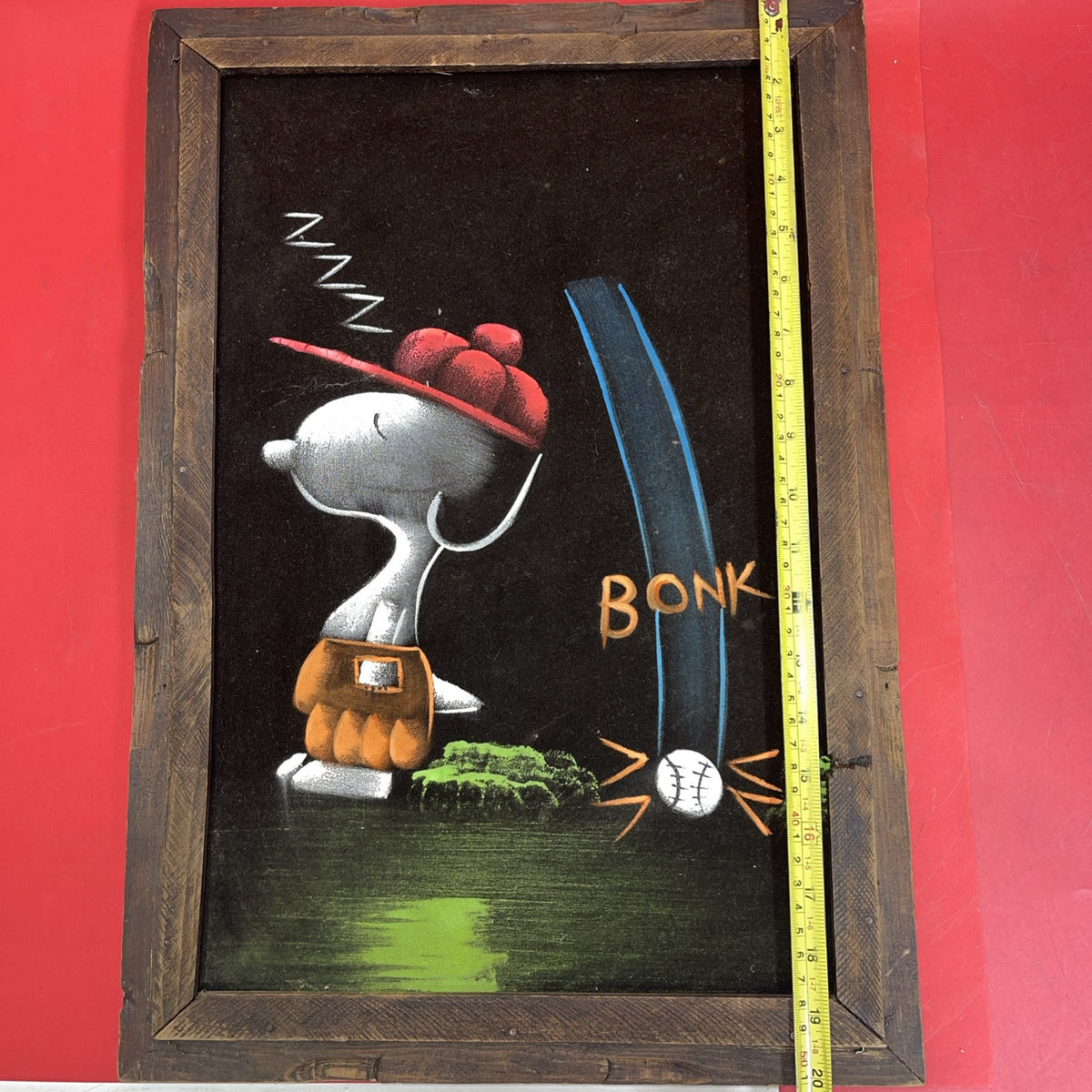 PEANUTS SNOOPY  Vintage Felt Painting 1980'S