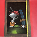 PEANUTS SNOOPY  Vintage Felt Painting 1980'S