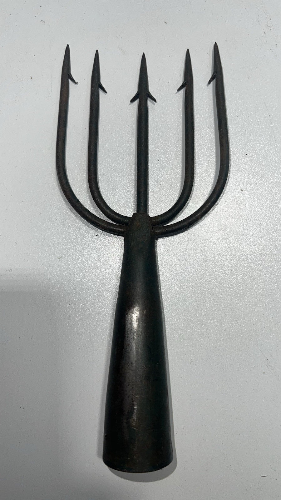 Vintage 5 Tined Iron Fishing Spear ~ Ice Fishing Frog Gig