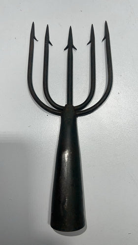 Vintage 5 Tined Iron Fishing Spear ~ Ice Fishing Frog Gig