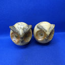 Genuine Alabaster Stone Owl Set Of 2
