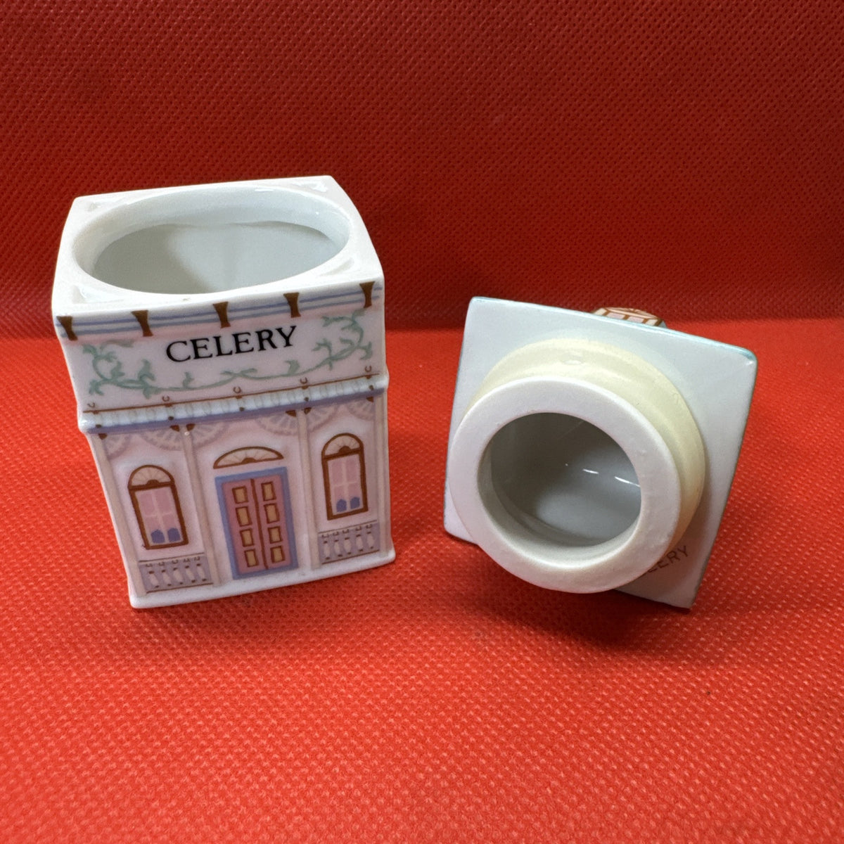 Vintage 1989 Lenox Spice Village CELERY Jar With Lid