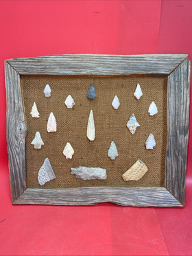 Native American Arrowheads collection in the Frame