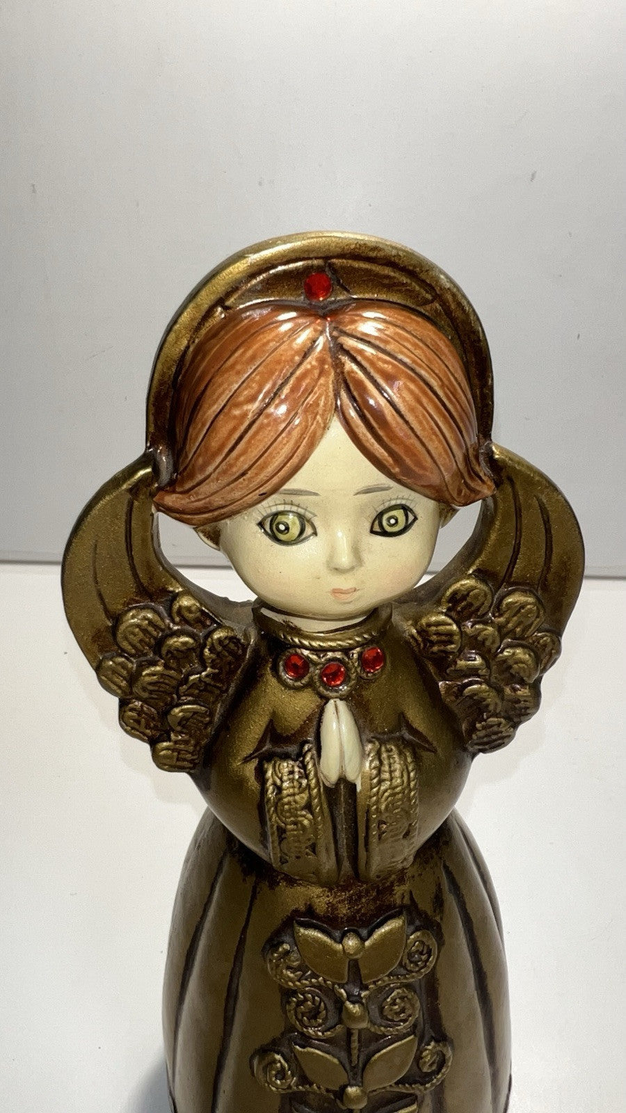 Vintage 60s 70s Paper Mache Angel Music Box Christmas 9.5” Mid-Century. Japan