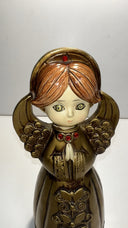 Vintage 60s 70s Paper Mache Angel Music Box Christmas 9.5” Mid-Century. Japan