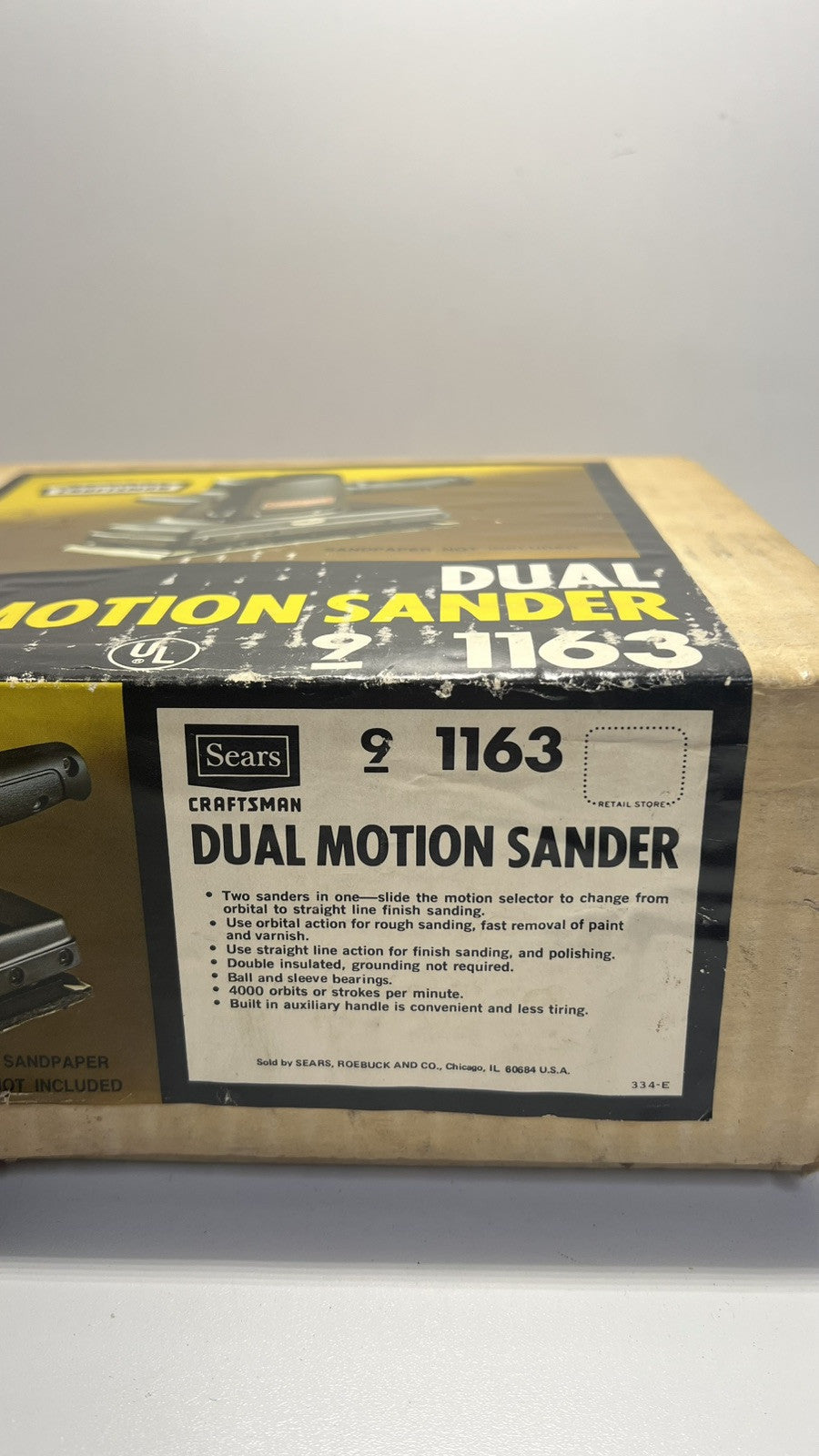 NEW VINTAGE SEARS CRAFTSMAN DUAL MOTION SANDER DOUBLE INSULATED NIB