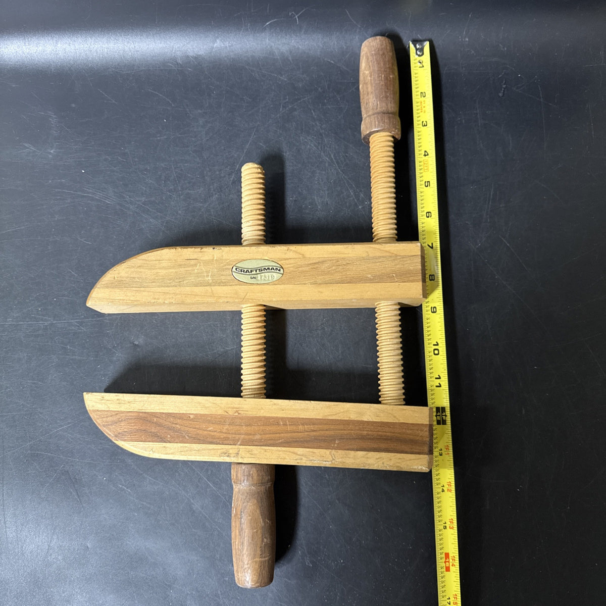 Craftsman Walnut and Maple wooden clamp S/N17319