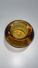 Vintage MCM Viking Glass Persimmon Orange Round Orb Tabletop Lighter