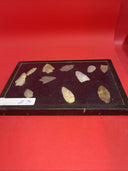 Native American Artifacts Lot 11 w/ Frame Arrowheads Collection 12”x8” Frame #14