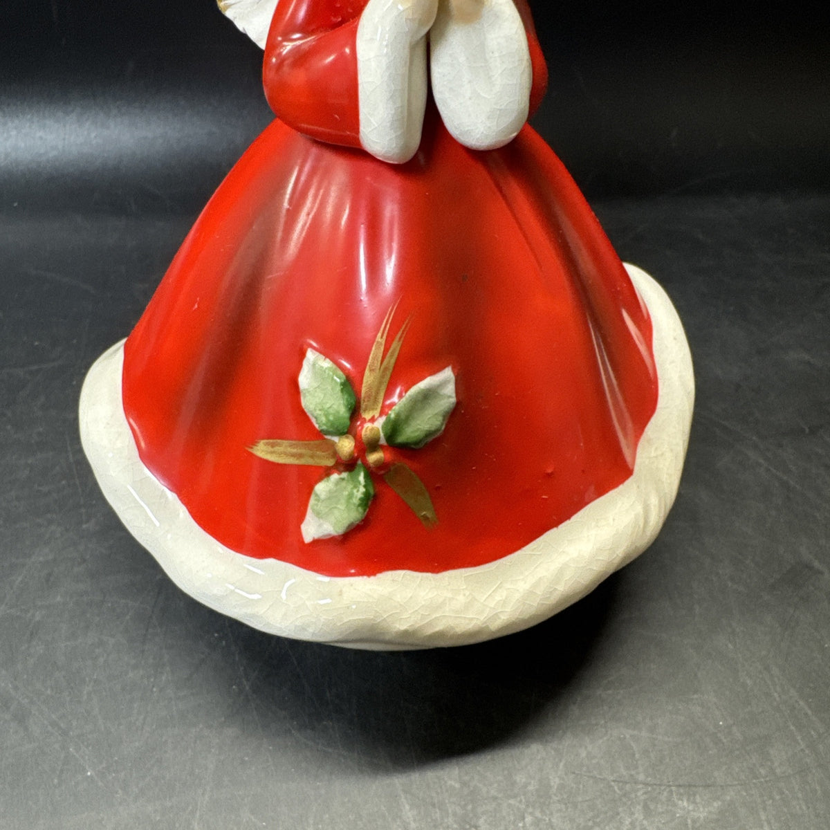 Vintage Josef Originals Christmas 1950s Angel Girl Music Box Holly Kitschy