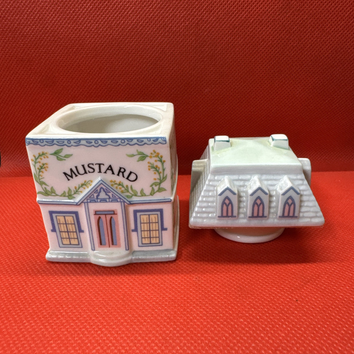 Vintage 1989 Lenox Spice Village Mustard Condiment Jar w/Lid