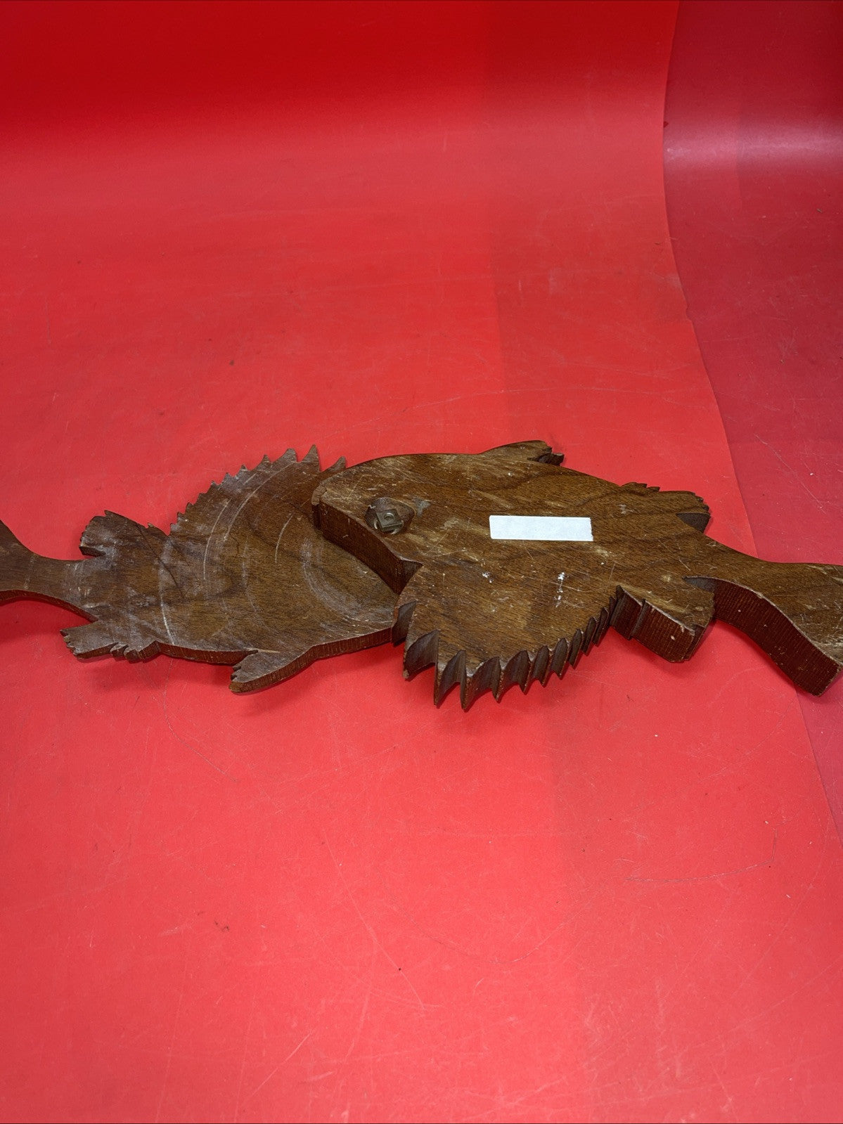 Hand carved wooden fish box