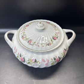 Creative Fine China REGENCY ROSE Japan Covered Handled Vegetable Dish