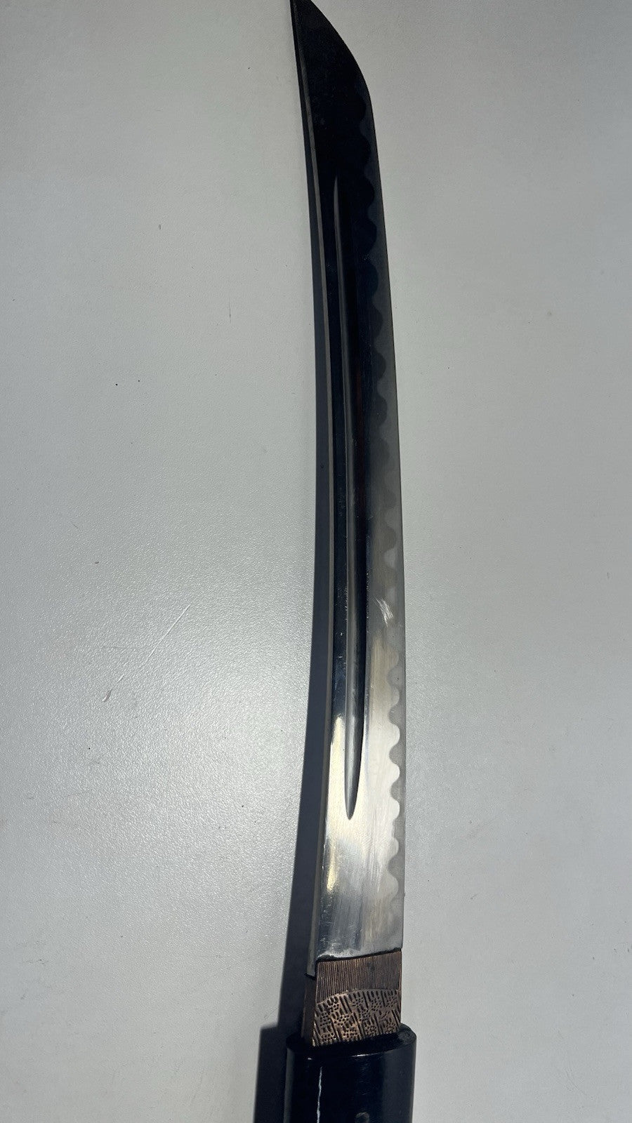 Vintage Japanese Wakizashi Sword w/ Black Lacquered Saya - Collectible Katana