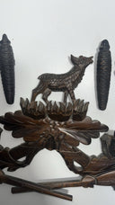 Vintage Black Forest German Hunter Cuckoo Wall Clock - Deer & Game Theme Unteste