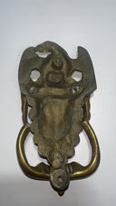 Large Vintage Solid Brass American Eagle Door Knocker 6 1/2" Name Plate