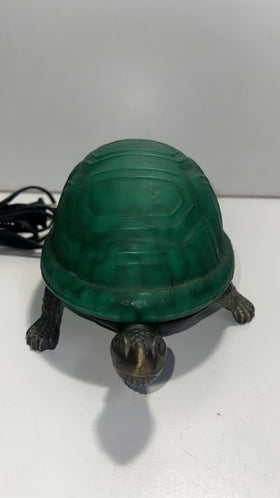 Turtle Night Light Glass Green Corded Vintage. Untested.
