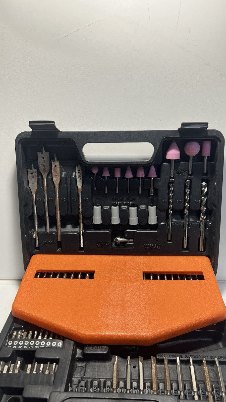 Drill Bit Set/Screwdriver Bit Set Combo. Some parts are lost