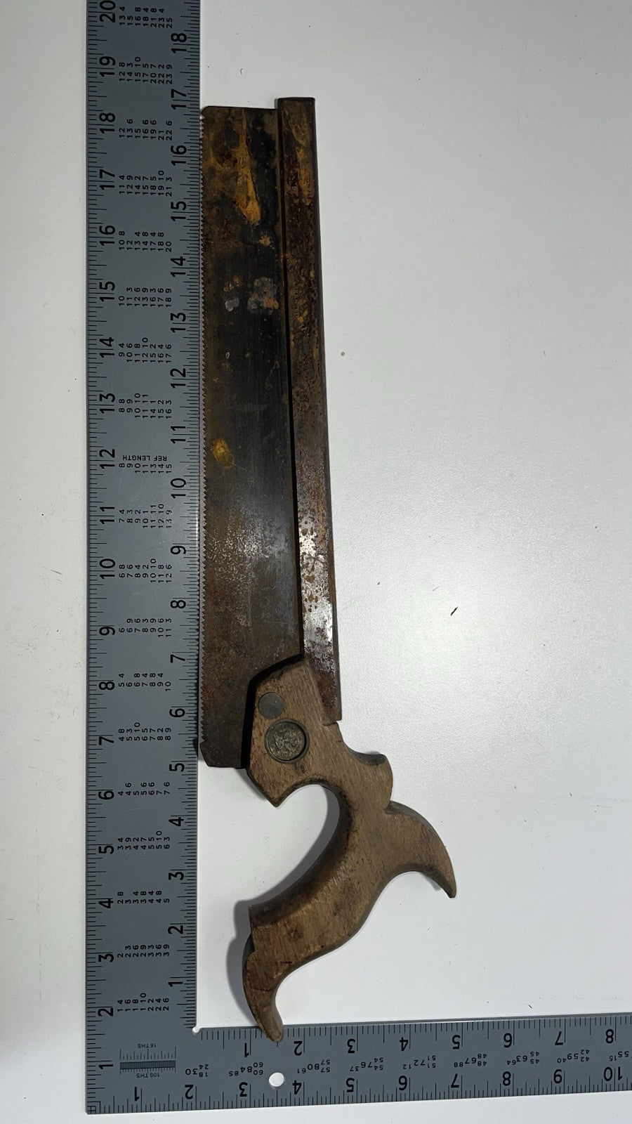 Antique  Jackson Warranted Cast Steel Back Saw 12" Woodworking Shop