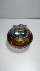 Vintage MCM Viking Glass Persimmon Orange Round Orb Tabletop Lighter