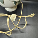 Vintage Small Ruffled Ceramic Lamp with 3-D Roses, Table Desktop Lamp