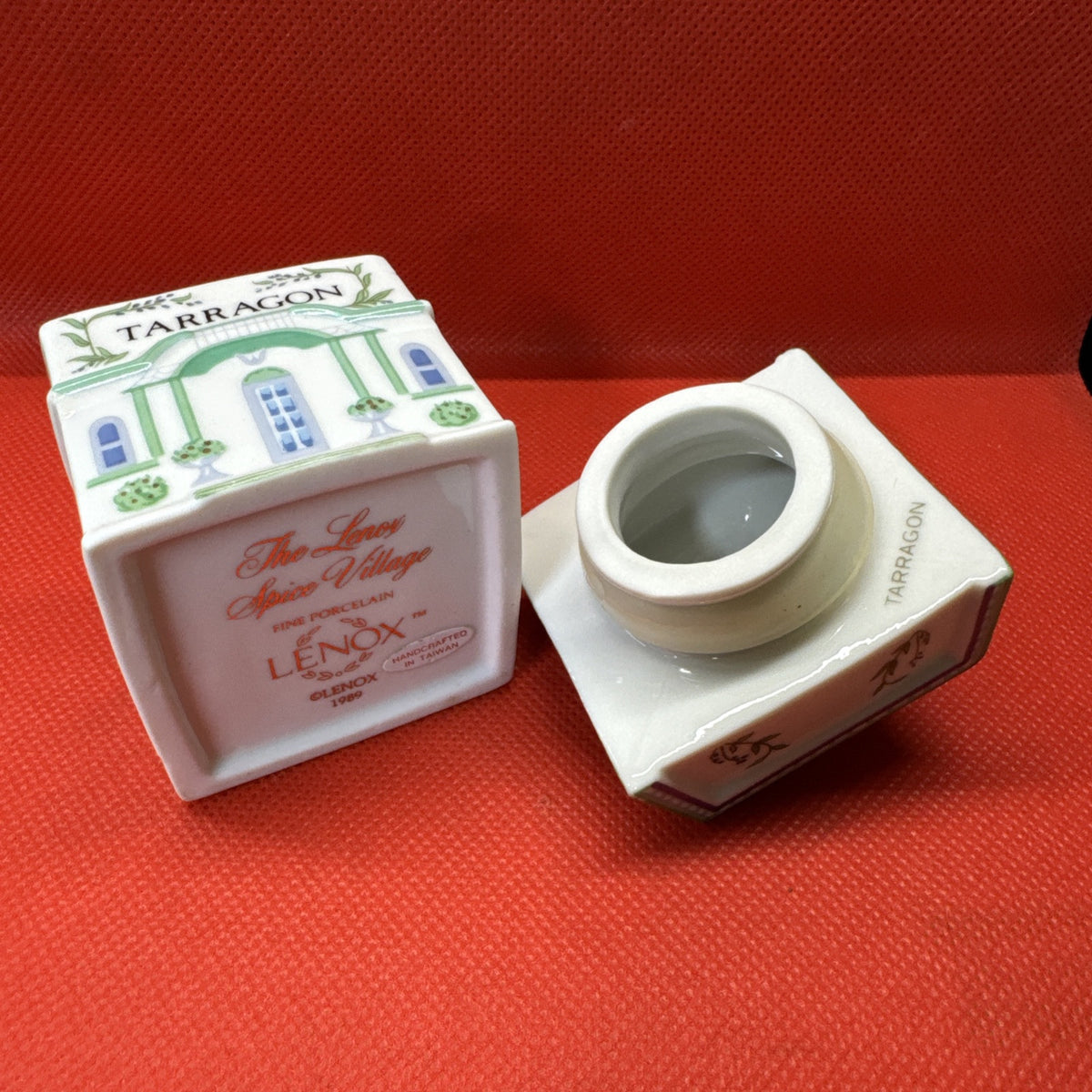 Vintage 1989 Lenox Spice Village TARRAGON Jar With Lid