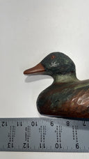 Vintage Hand-Carved Wooden Duck Decoy with Hole – Rustic Hunting Collectible