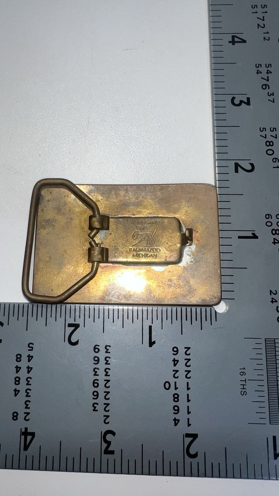 Ampersand Solid Brass Bald Eagle Buckle Kalamazoo Michigan Hand Made VTG 1970's