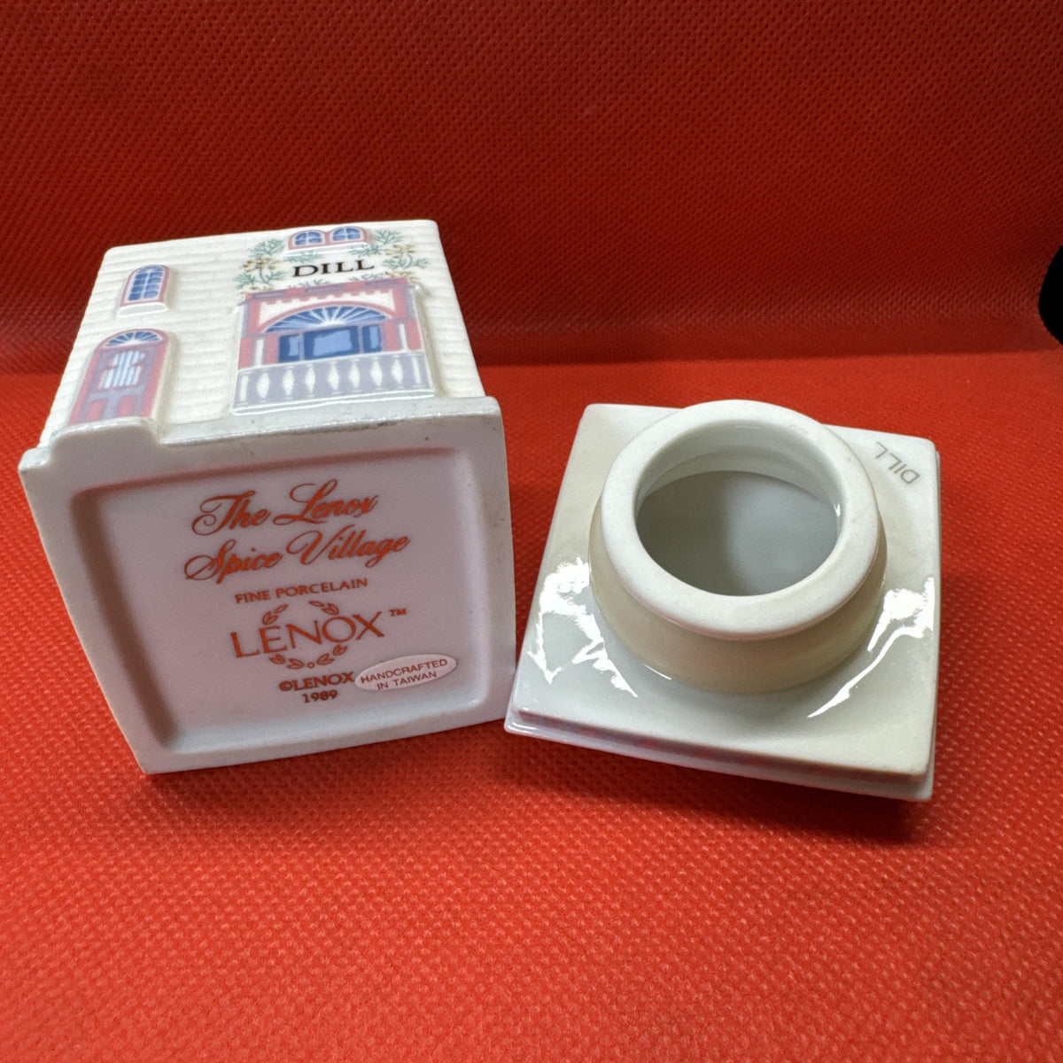 Vintage 1989 Lenox Spice Village DILL Jar With Lid