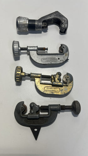Lot of 4 Pipe Tubing Cutters – Assorted Brands & Sizes – Some Need Repair