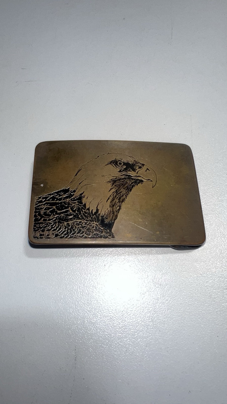 Ampersand Solid Brass Bald Eagle Buckle Kalamazoo Michigan Hand Made VTG 1970's