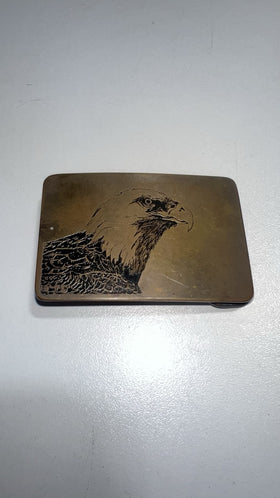 Ampersand Solid Brass Bald Eagle Buckle Kalamazoo Michigan Hand Made VTG 1970's