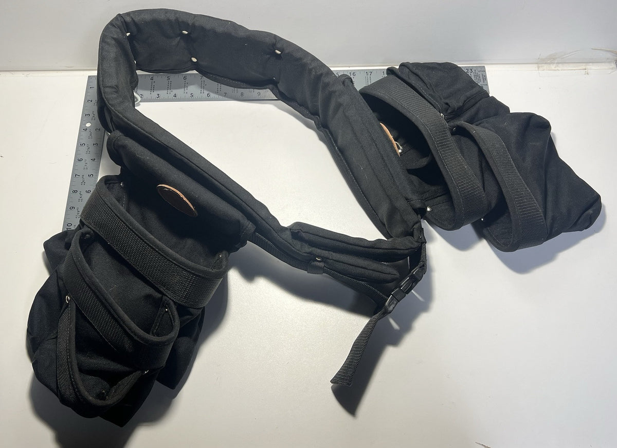 KLEIN TOOLS 5704M Black,Tool Belt,Nylon with two pockets and hammer attachment
