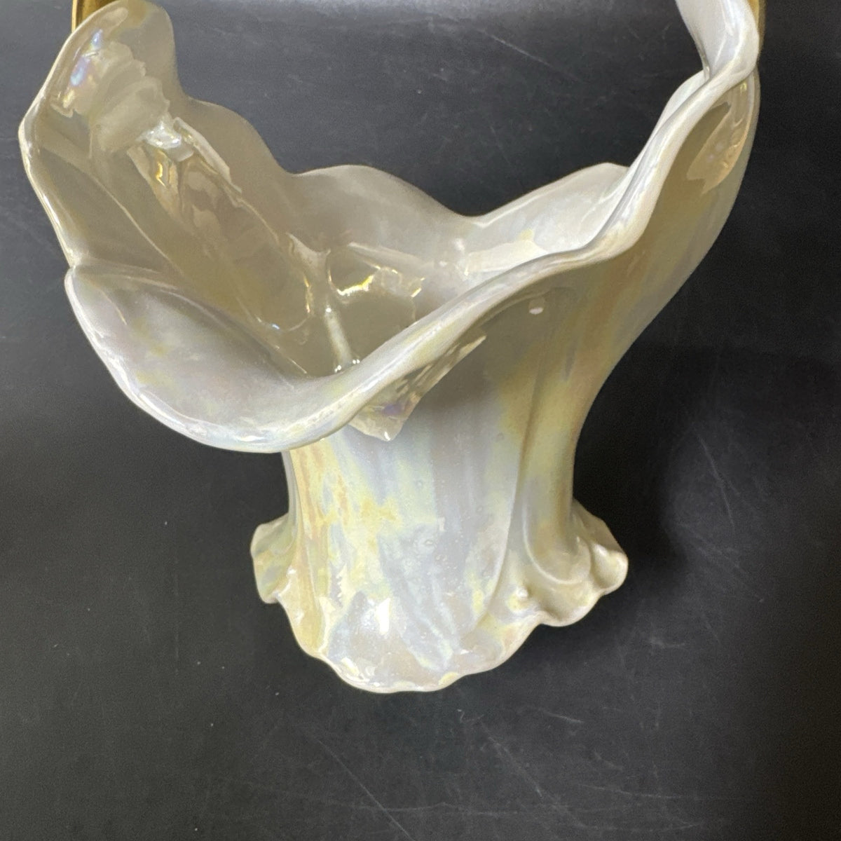 M Z Austria Gold Trim Basket, Handled Bowl