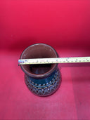 Bulgar Clay Redware Slip Glaze Teal Green Vase Bulgarian Pottery 10” Tall