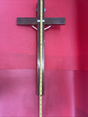 Vintage 24" Cross Crucifix Wood Jesus Christ Figurine