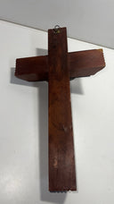 Vintage Catholic Last Rites Crucifix - Mother of Pearl Inlay, Empty Holy Water