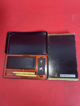 Calligraphy Set Ink Stone Vintage Suzuri Grinder Shodo Shuji Antique Collection
